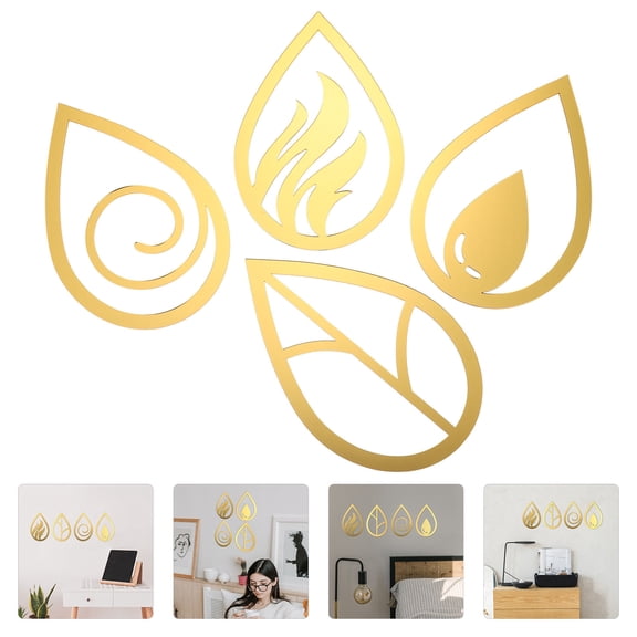 MOKKHNB 4Pcs Household Acrylic Wall Decal Decorative Water Drop Sticker for Living Room