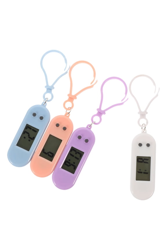 4Pcs Keychain Clock with Easy Read Time Display for Belt Loop Backpack Use