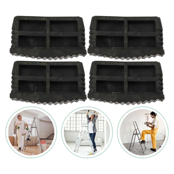 MOKKHNB 4Pcs Non-Slip Rubber Ladder Pads to Protect Floors and Provide Ladder Stability