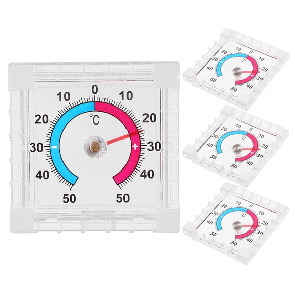 MOKKHNB 4Pcs Versatile Window Thermometer for Outdoor and Indoor Use with Clear Pointer Display