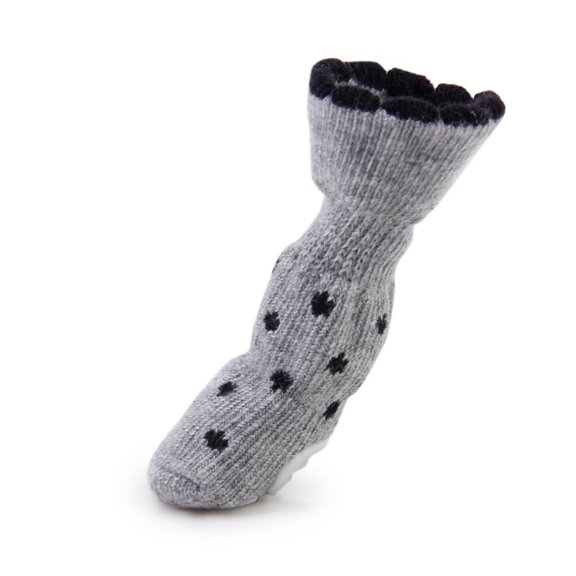 MOKKHNB Cat Socks Rubber Claw Pattern Bottom Cotton Grey for Cold Weather 4Pcs