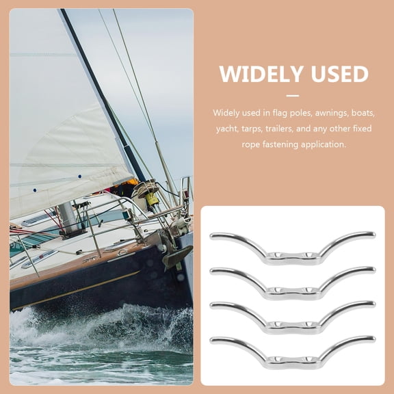 MOKKHNB 4Pcs Plated Silver 316 Stainless Steel Kayak Cleats with Pre-Drilled Holes for Easy Installation