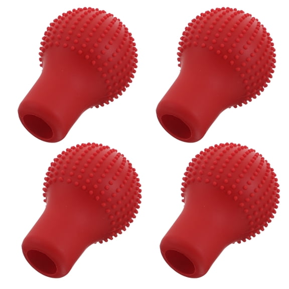 MOKKHNB 4-Pack Red Silicone Gear Shift Covers Universal Antislip Protector Sleeves for Manual and Automatic Car