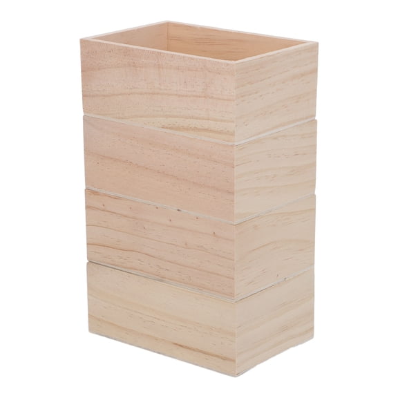 MOKKHNB Handmade Wooden Storage Box, Light Yellow, Unfinished Wood, Versatile Organizer, for Storage, 4Pcs