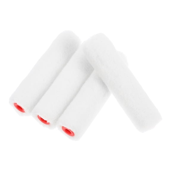 MOKKHNB 4Pcs Small Cotton Roller Sleeve Replacement for Paint Brush Ergonomic Design White