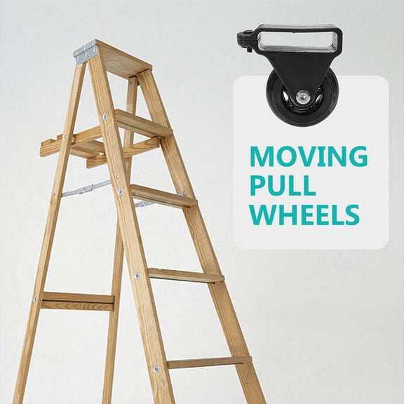 MOKKHNB 4Pcs Telescopic Ladder Wheels Black Aluminum Pulley for Easy Ladder Mobility