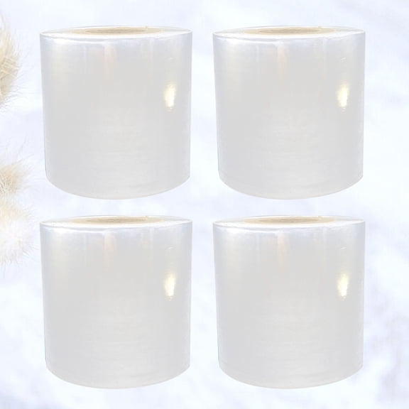 MOKKHNB 4-Pack Reusable Transparent Stretch Wrap Film for Home Use with , and Easy Application