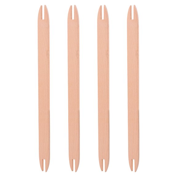 MOKKHNB 4Pcs Wood Weaving Shuttle Stick Premium Smooth Tool for DIY Knitting and Crochet Projects