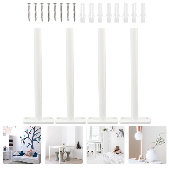 MOKKHNB White Iron Invisible Floating Shelf Brackets for Home, Blind Support, 4 Sets Wall Mount