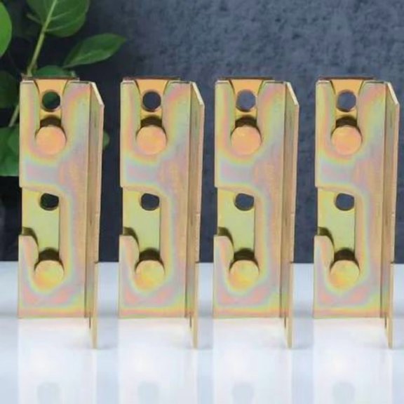 MOKKHNB 4pcs Bed Rail Bracket Sleek Design Bed Board Fastener Iron Golden