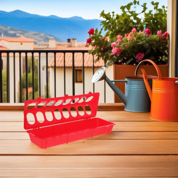 MOKKHNB 4pcs Plastic Flip Top Small Poultry Feeder for Chickens and Birds