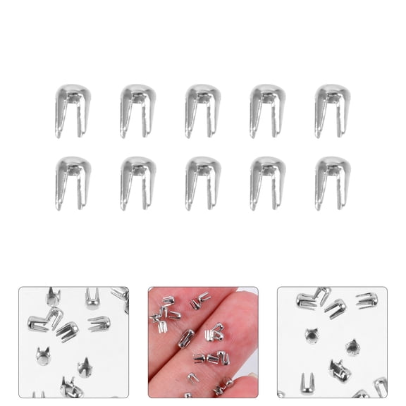MOKKHNB 500Pcs Steel Rivets Parts Silver Bag Decoration for DIY Projects