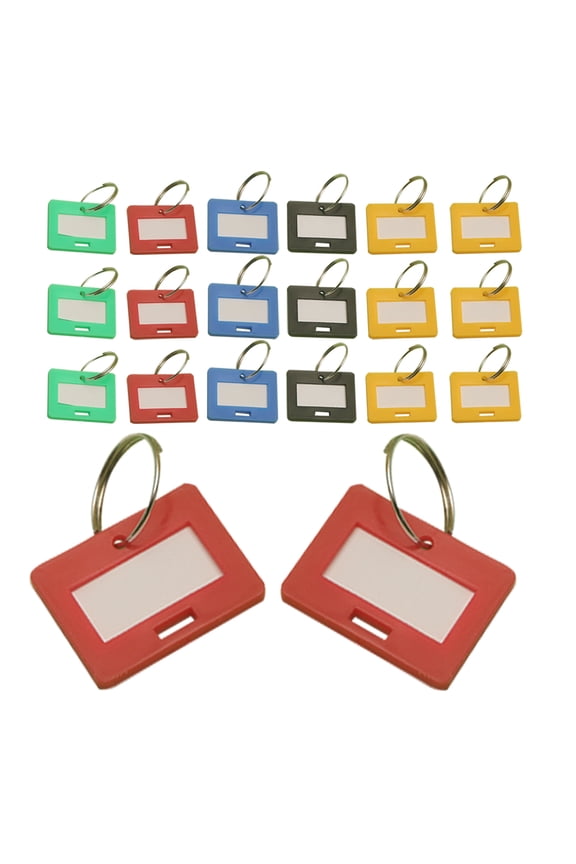 50Pcs Plastic Number Key Tags with Metal Keychain Assorted Color for Home Office Car Organization