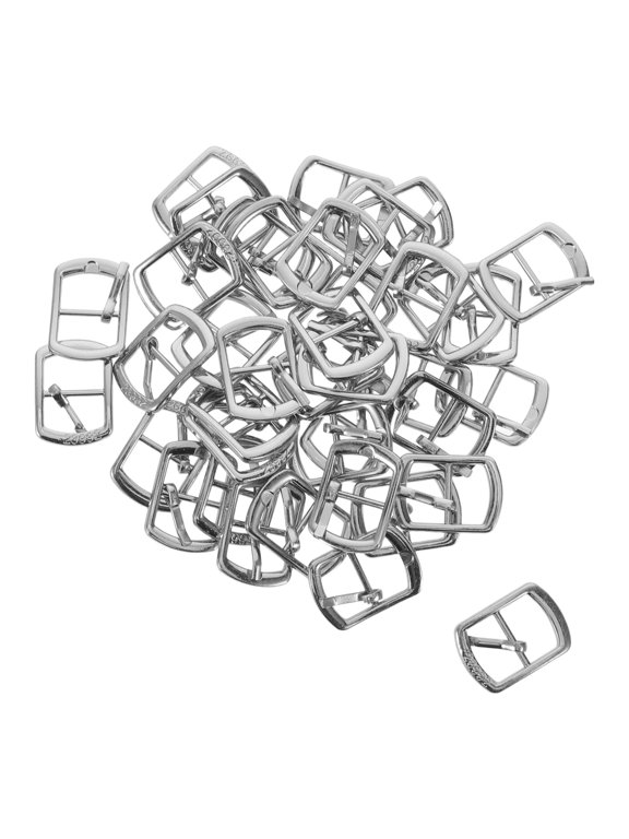 Adjustable Plated Silver Metal Roller Pin Buckles for Strap Adjustment, Durable and Versatile, 50Pcs