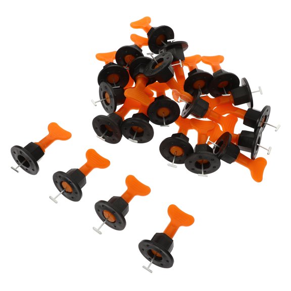 MOKKHNB 50Sets Orange Tile Leveler Tool Reusable Wear Resistant Tile Leveling System Kits for Home Use