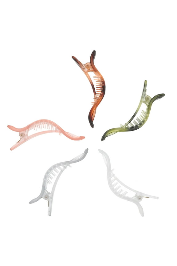 5Pcs Acrylic Assorted Color Large Alligator Hair Claw Clips Non Slip Clamp for Hair Styling and Decoration