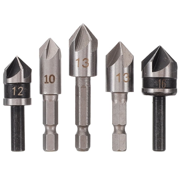 MOKKHNB 5Pcs Deburring Tool and Countersink Bit Set for Drilling with Easy Use and Precise Chamfers