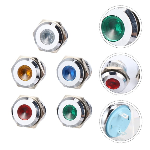 MOKKHNB 5Pcs Metal Indicator Light for Car Boat Model Cars Cars Car Signal Light Car Dashboard Lights Car Lamp