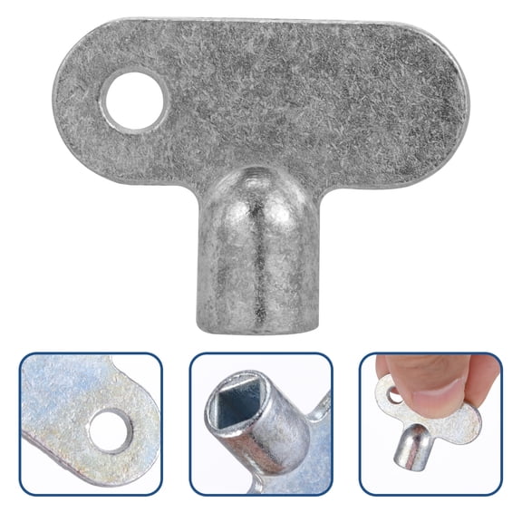 MOKKHNB 5Pcs Plated Silver Plumbing Wrench Zinc Alloy Radiator Bleed Key for Faucet and Water Tap Use