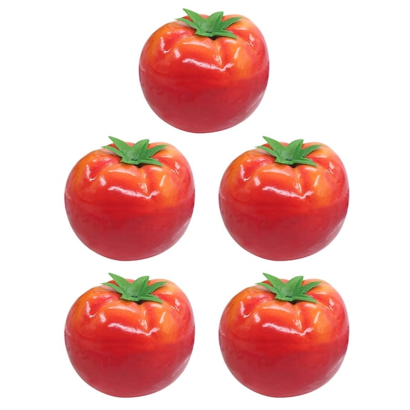MOKKHNB 5Pcs Simulation Tomatoes Red Artificial Fruit Model for Desktop and Home Decoration