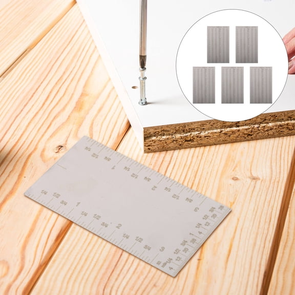 MOKKHNB 5-Pack Small Metal Engineering Ruler with Square Edge for Precision Woodworking and Craft Marking Tools
