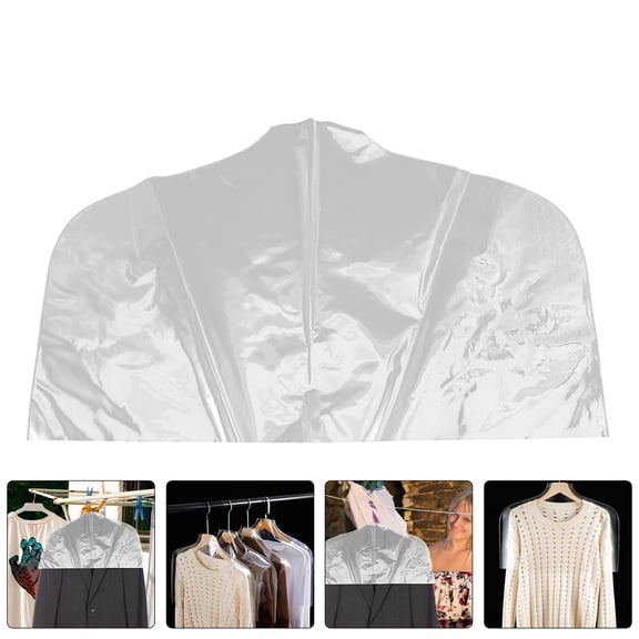 MOKKHNB 5-Pack Clear Plastic Dust Covers for Garments, Travel and Home Use, Lightweight Protective Clothing Storage