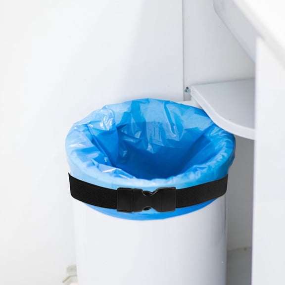 MOKKHNB 5pcs Waste Bin Bag Band Elastic Fabric Garbage Bin Fixing Ring Black Prevent Slipping Home Use Offices Hotels