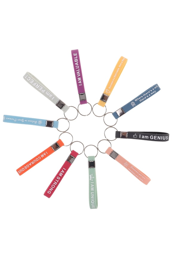 60pcs Motivational Silicone Keychains for Teacher Appreciation , Modern Simple Design, Key Souvenir Set