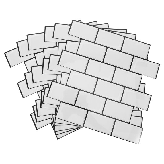 MOKKHNB 6Pcs 3D Look Subway Tile Stickers Peel and Stick Kitchen Backsplash Multi Color