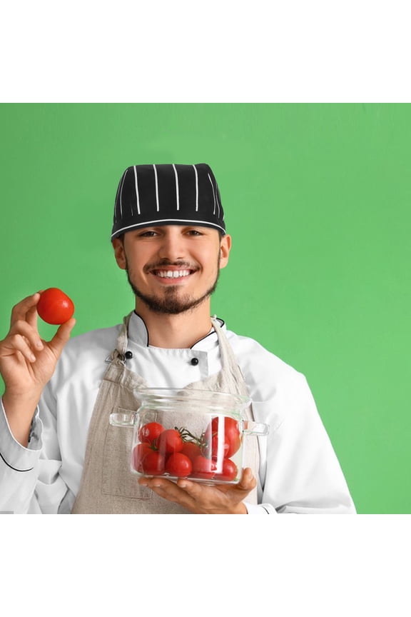 6-Pack Adjustable Cotton Chef Hats Breathable Cooking Caps for Kitchen, Unisex Headwear for Chefs and Cooks