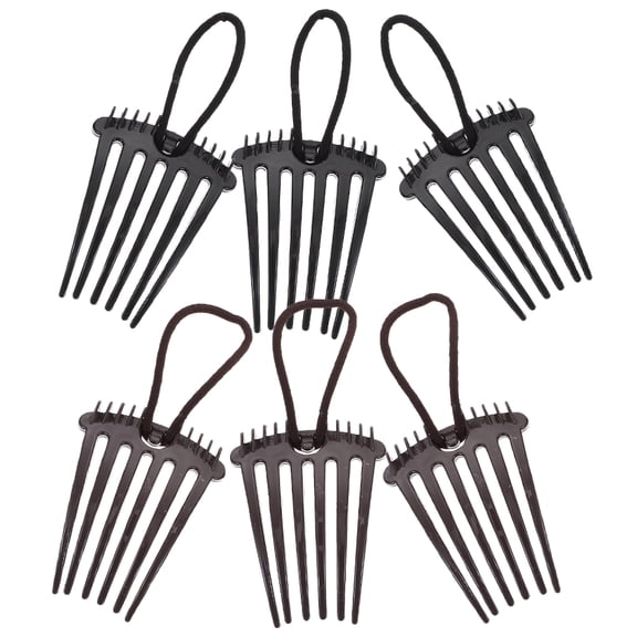 MOKKHNB 6Pcs Comfortable Hair Styling Comb with Elastic Band for All Hair Types