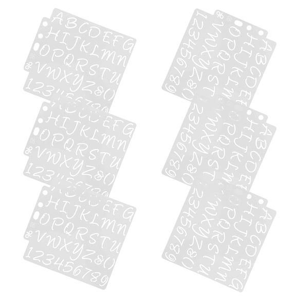 MOKKHNB 6Pcs Durable Plastic Letter and Number Stencil Ruler for DIY Christmas Projects