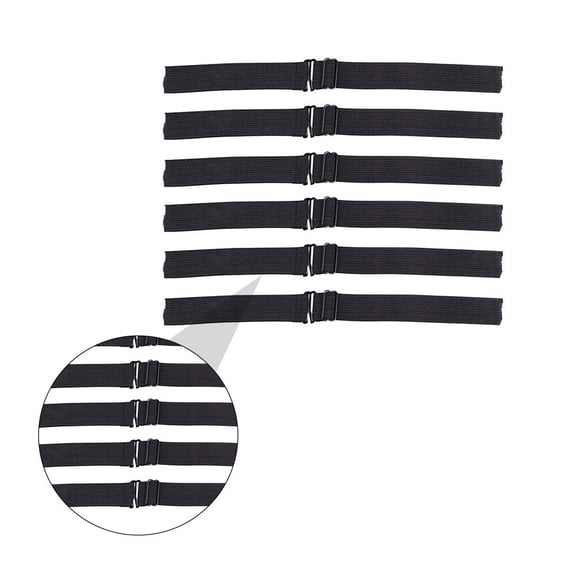 MOKKHNB 6Pcs Elastic Adjustable Straps for Wig Black Breathable Polyester Comfortable