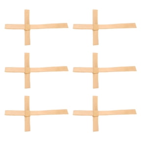 MOKKHNB Set of 6 Handmade Palm Crosses for Wall Decor, Handwoven Beige Craftsmanship for Home Decoration