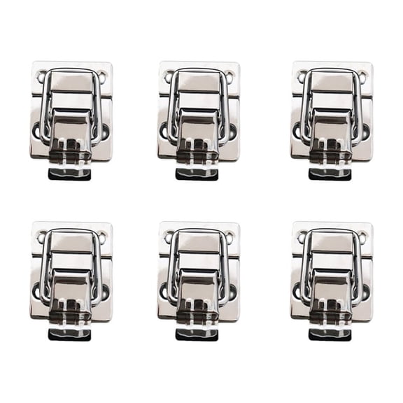 MOKKHNB 6Pcs Plated Silver Chest Lock Latch Catch Hasps Ideal for Case Toolbox Belt Replacement
