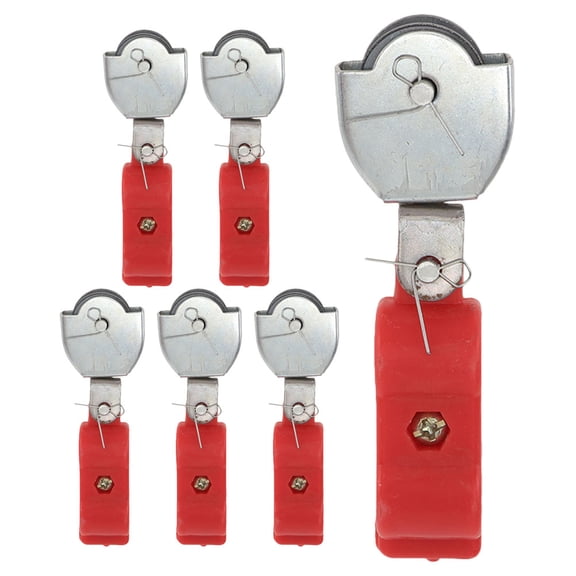 MOKKHNB 6Pcs Portable Heavy Duty Cable Pulley Wheel with Steel Wire Rope and Red Swivel Block for Efficient Lifting