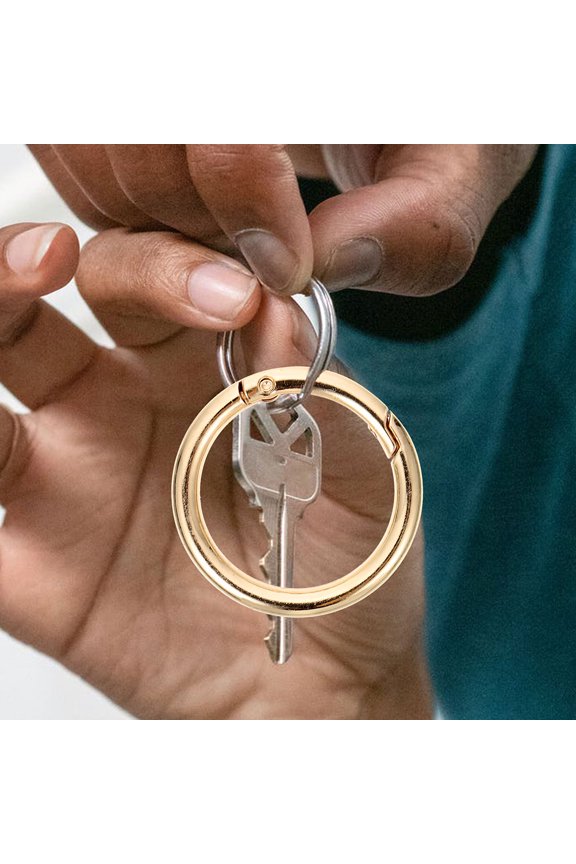 6-Pack Round Alloy Key with Spring Clips, Keychain for Crafts, Accessories, and Projects