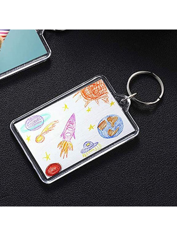 6-Pack Clear Photo Frame Keychains for Keys, Memory Keepsake with Unique and Stylish Design