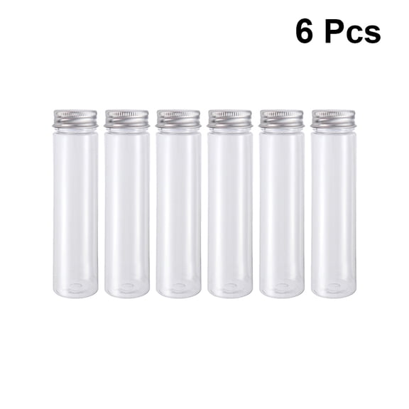 MOKKHNB 6Pcs Small Plastic Bottles Clear with Screw Caps for Travel Liquid Storage
