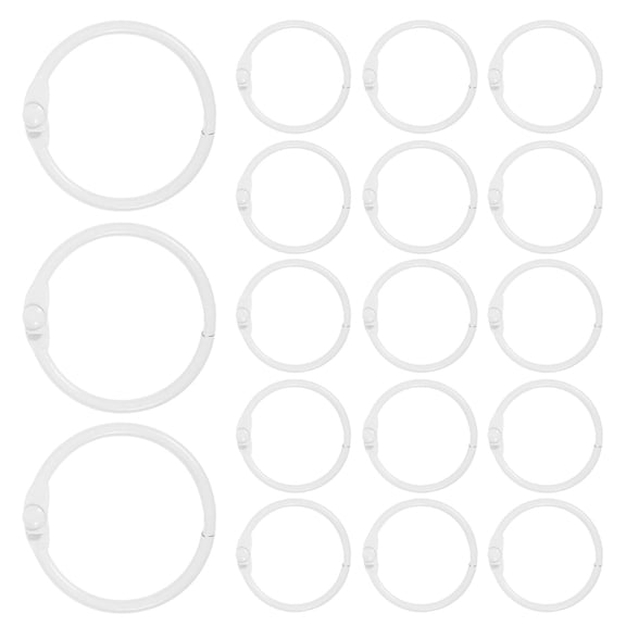 MOKKHNB 80Pcs White Binder Ring Clips for Index Cards Loose Leaf Planner and Calendar Organization