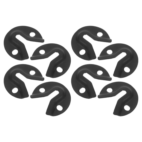 MOKKHNB 8Pcs Black Metal Keyhole Hangers with Convex Design for Picture Frames and Furniture
