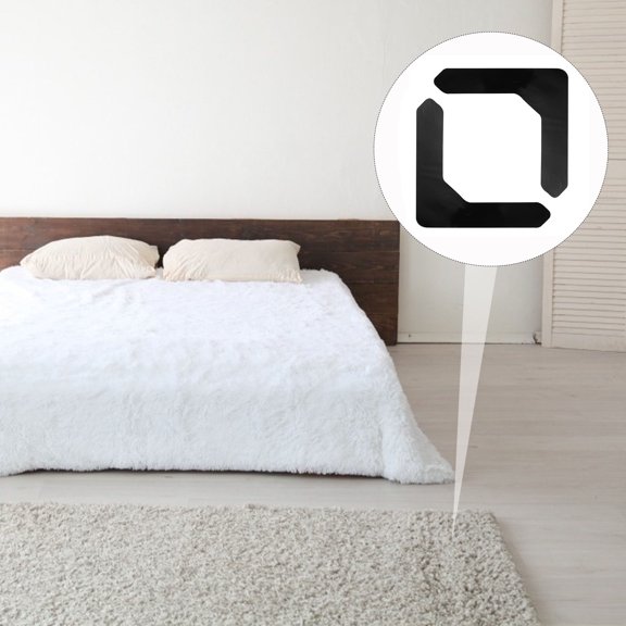 MOKKHNB 8Pcs Non Skid Rug Sticker Black Peel and Stick for Home Floor Surfaces
