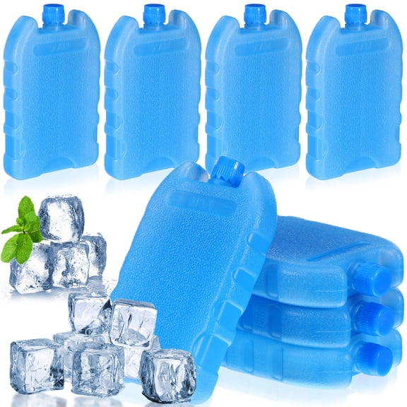MOKKHNB 8Pcs Portable Blue Ice Packs for Cooler Use Reusable Blocks for Camping Office and Home