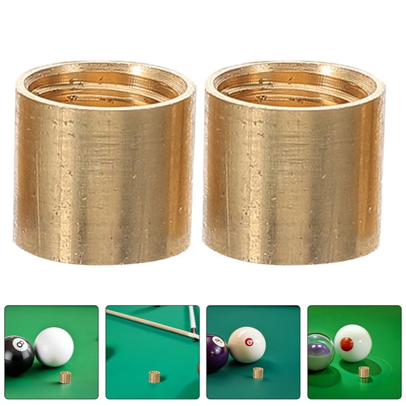 MOKKHNB 8Pcs Screw on Pool Cue Tips Replacement Kit with Explosionproof Copper Ferrule in Golden