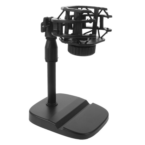 MOKKHNB Adjustable Desktop Mic Stand with Shock Mount for Studio Recording and Podcasting Black