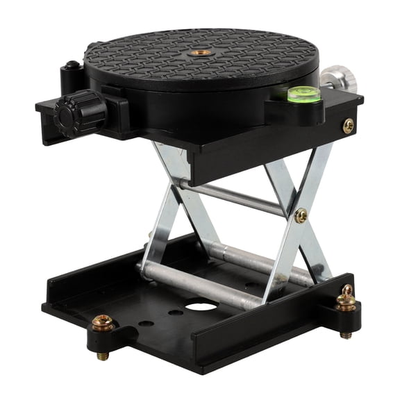 MOKKHNB Adjustable Laboratory Lift Jack Platform Stand Black Stainless Steel Durable Precision Tool