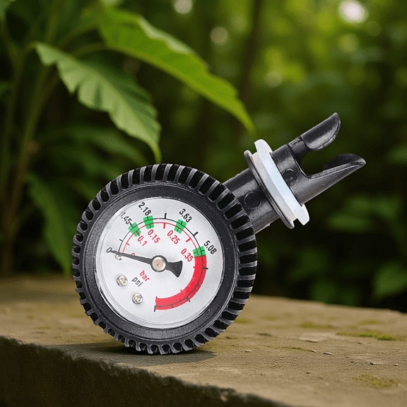 MOKKHNB Air Pressure Gauge for Inflatable Boat with Long Hose and Clear Numerals Black