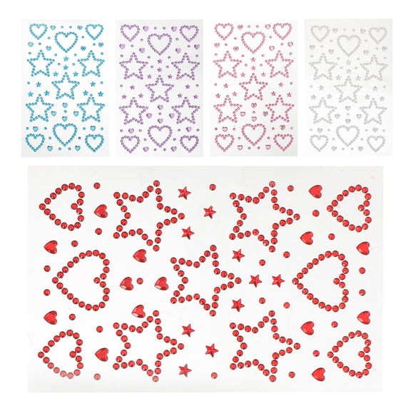 MOKKHNB Assorted Color Heart Shape Rhinestone Face Stickers for Party and Festival Use