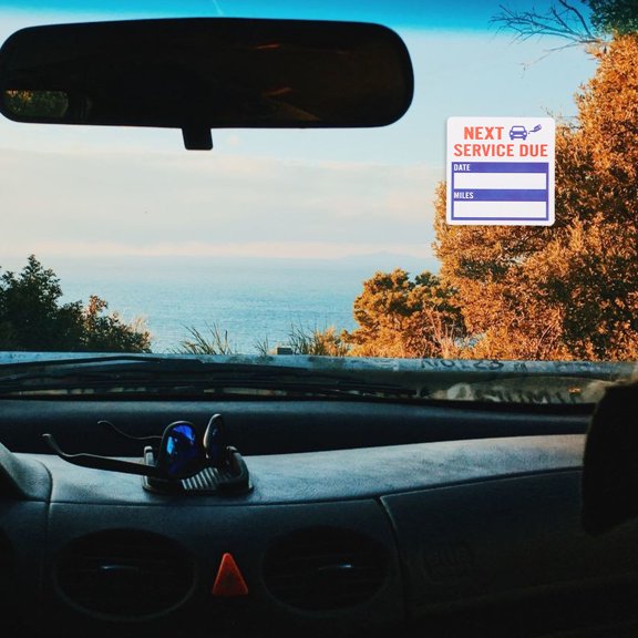MOKKHNB Auto Maintenance Reminder Stickers Blue Waterproof Service Due Decals for Windshield Use