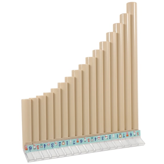 MOKKHNB Beginner White Pan Flute with 16 Pipes Portable Panpipes for Students Musical Practice